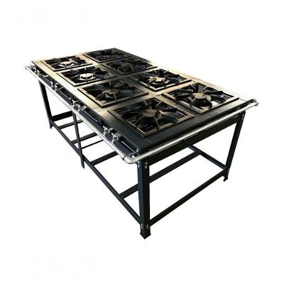 Fogao 8 Bocas Duplo Centro 40X40 Baixa Pressao Luxo Mr Fogoes 800203