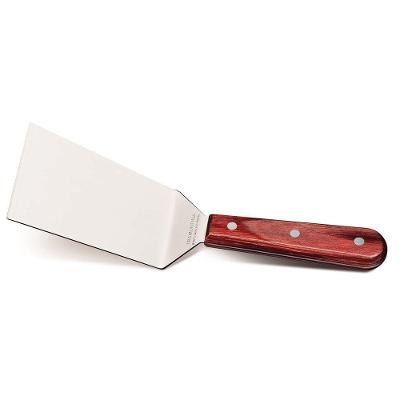 Espátula Para Frituras 5" Tramontina Em Aço Inox E Cabo Madeira Polywood Vermelho Tramontina