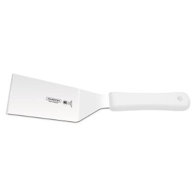 Espátula Para Frituras 5"x2 1/2" Tramontina Em Aço Inox E Cabo Branco Tramontina