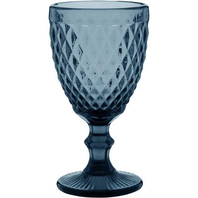Taça Água 17X9X9Cm 330Ml Vidro Azul 6Pç
