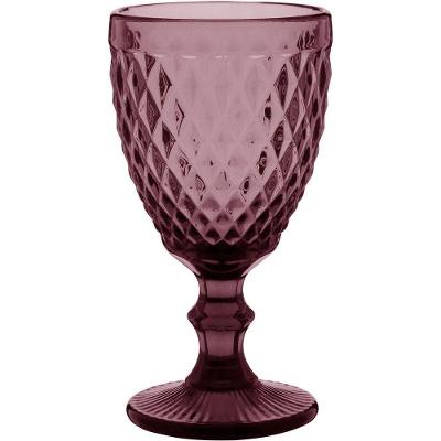 Taça Água 17X9X9Cm 330Ml Vidro Rosa 6Pç