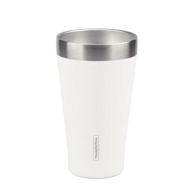 Copo Térmico Tramontina Exata Em Aço Inox Branco Sem Tampa 550 Ml Tramontina