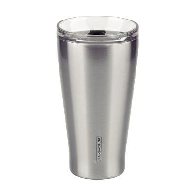 Copo Térmico Tramontina Exata Em Aço Inox Com Tampa 550 Ml Tramontina