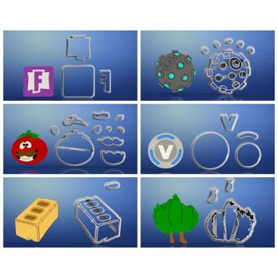 Cortador Kit Fortnite 6 Modelos Mod 3 Tamanho 5cm