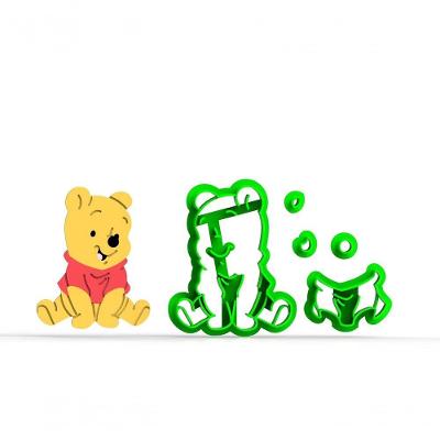 Cortador Ursinho Pooh Corpo - Modular Tamanho 5 Cm