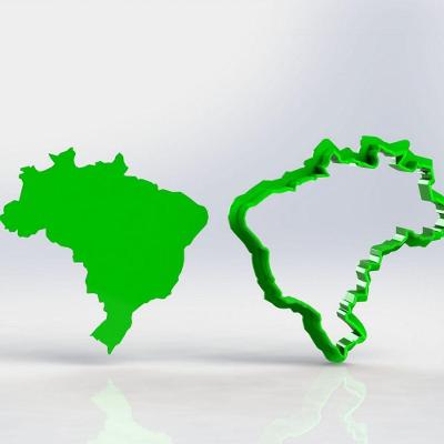 Cortador Mapa Do Brasil Tamanho 5cm