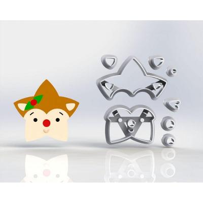 Cortador Natal Estrela Cervo Modular Tamanho 6cm
