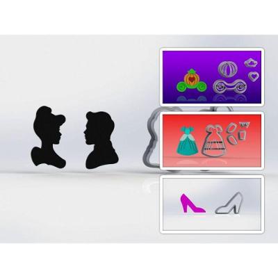 Cortador Kit Cinderela E Príncipe Tamanho 4Cm