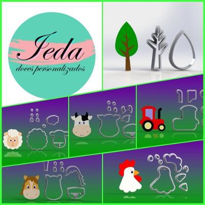 Cortador Fazendinha Kit Ieda 6 Modelos Modulares 6 Cm