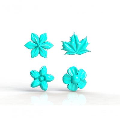 Molde Silicone Flores E Folha Hb