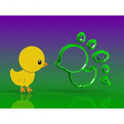 Cortador Fazendinha - Pintinho Corpo Modular Tamanho 6 Cm