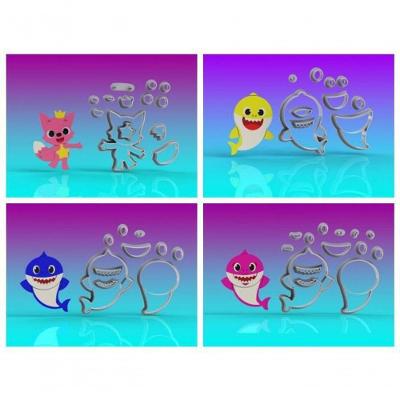 Cortador Kit Baby Shark Corpo 4 Personagens Tamanho 8Cm
