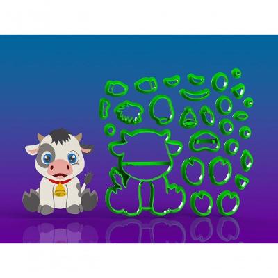 Cortador Fazendinha -Vaca Vaquinha Mimosa Corpo Modular 7 Cm