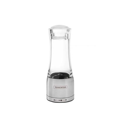 Moedor Realce Para Sal Ou Pimenta Em Acrílico E Aço Inox Com Moinho Em Cerâmica
