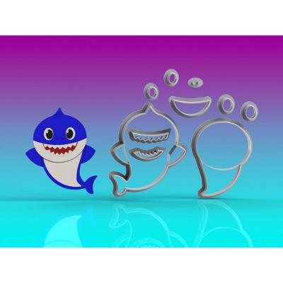 Cortador Baby Shark Corpo Papai Modular Tamanho 8Cm