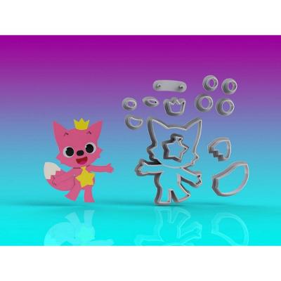 Cortador Baby Shark Raposa Ping Fong Modular Tamanho 6Cm