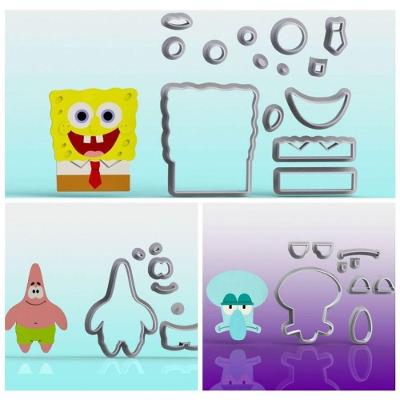 Cortador Kit Bob Esponja Patrick E Lula Molusco Modulares