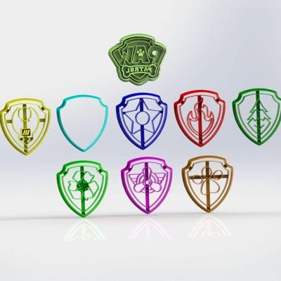 Cortador Patrulha Canina Escudos E Logo Marcador Tamanho 6Cm