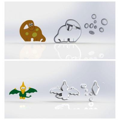 Cortador Kit Dinossauros Baby 2 Modelos Tamanho 6Cm