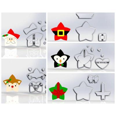 Cortadores Kit Estrelas de Natal 5 Modelos Tamanho 6cm