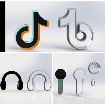 Cortador Kit Tik Tok Fone e Micro Fone Tamanho 6cm