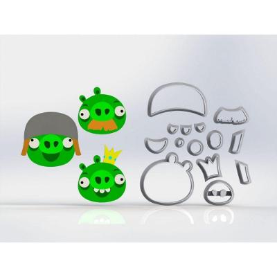 Cortadores Angry Birds Porcos 3 Modelos Modulares 5Cm