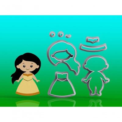 Cortador Princesa Pocahontas Modular Tamanho 10 Cm