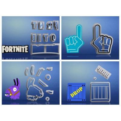 Cortador Kit Fortnite 4 Modelos Modulares Mod 2 Tamanho 5Cm
