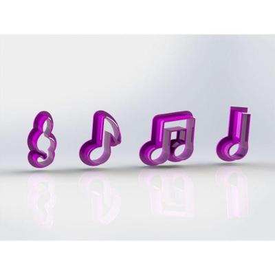 Cortador Kit Notas Musicais Mod 1 Tamanho 6Cm