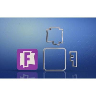 Cortador Fortnite Logo F Modular Tamanho 5Cm