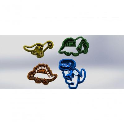 Cortador Kit Dinossauros 4 Modelos Tamanho 5,5Cm