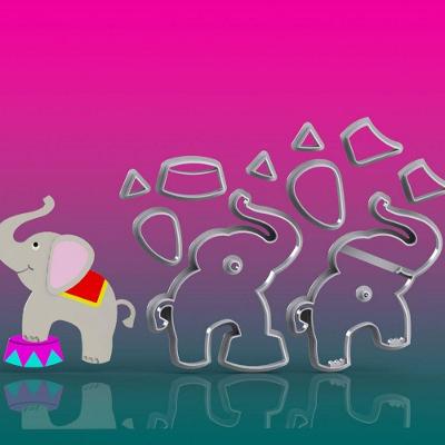 Cortador Circo Elefante Modular Tamanho 8Cm