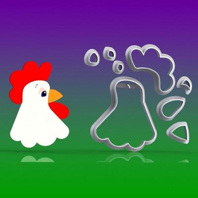 Cortador Fazendinha Galo Modular Mod 2 Tamanho 6Cm