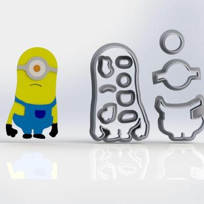 Cortador Kit Minions 04 Personagens Modulares Tamanho 6Cm