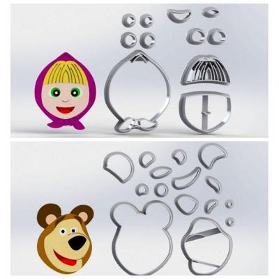 Cortador Masha E O Urso Modulares Tamanho 5Cm