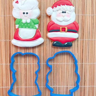 Cortador Natal Casal Mamãe E Papai Noel Tamanho 9Cm