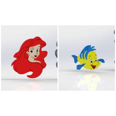 Cortador Kit Pequena Sereia 2 Modelos Modulares Tamanho 6Cm
