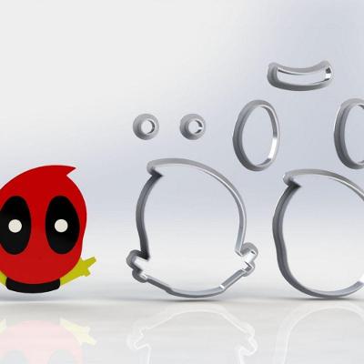Cortador Deadpool Cute Modular Mod 1 Tamanho 5Cm