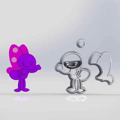 Cortador Galinha Pintadinha Borboleta Mod 2 Tamanho 6Cm