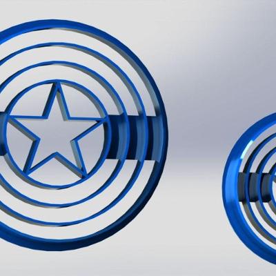 Cortador Heróis Capitão América Escudo Tamanho 4Cm