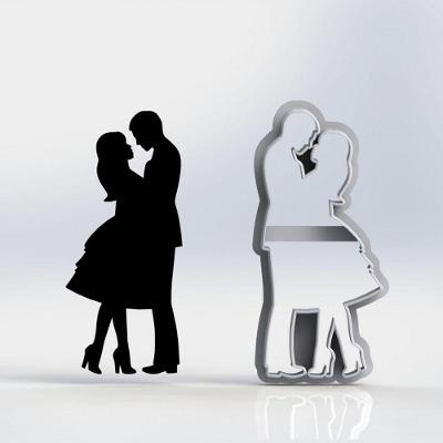 Cortador Casal Namorados Casamento Noivos Amor Tamanho 9Cm
