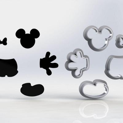 Cortador Kit Mickey 4 Modelos Tamanho 5Cm