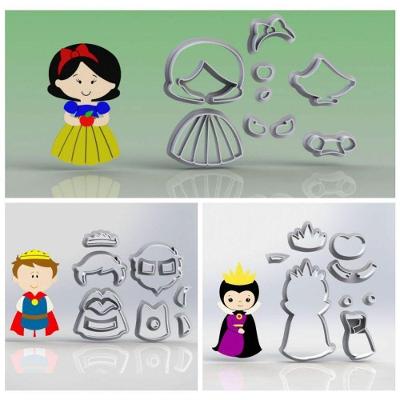 Cortador Kit Branca De Neve 3 Personagens Tamanho 6Cm