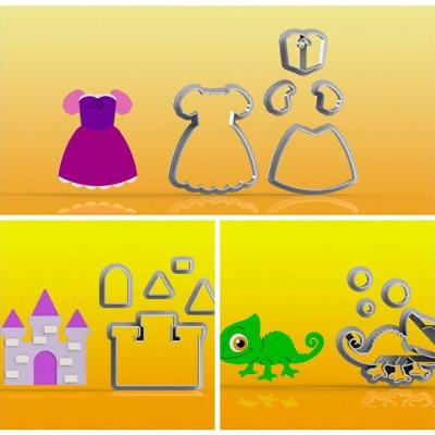 Cortador Kit Rapunzel 3 Modelos Modulares Tamanho 5Cm