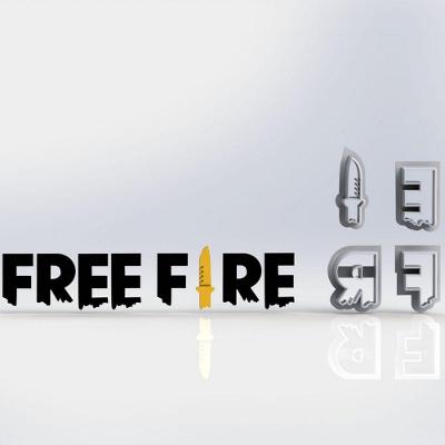 Cortador Free Fire Logo Modular Tamanho 5cm