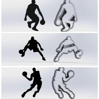 Cortador Kit Basquete 3 Jogadores Tamanho 5,5cm