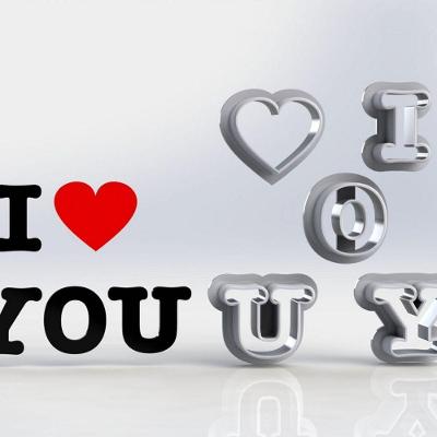 Cortador Dia Dos Namorados I Love You Tamanho 7Cm