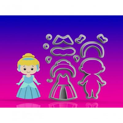 Cortador Princesa Cinderela Modular Tamanho 8 Cm