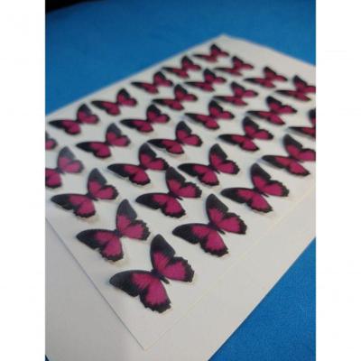 Borboleta Preta com Rosa Mod 1 2,5cm