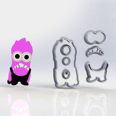 Cortador Kit Minions 04 Personagens Modulares Tamanho 7Cm